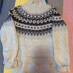 Lucky Brand Gray Argyle Turtleneck